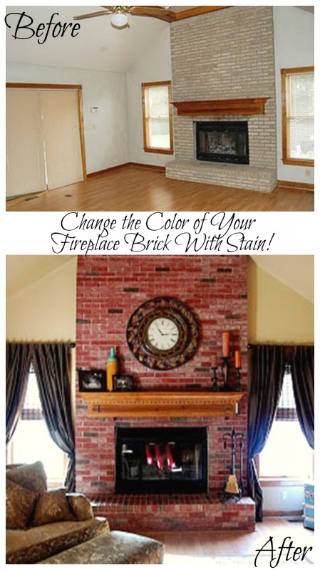 stained brick before and after