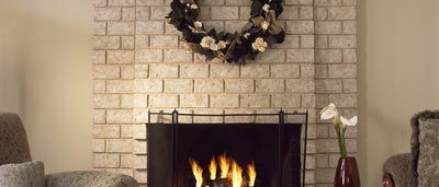 Natural Brick Look Fireplace