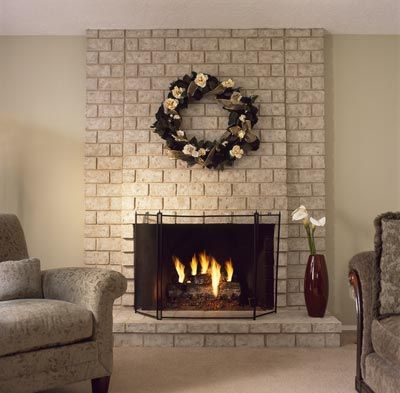 Natural Brick Look Fireplace