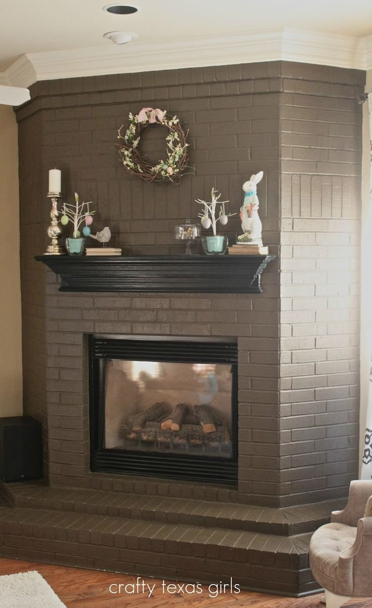 fireplace painted with taupe
