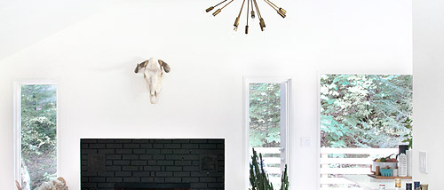 White Fireplace With Black Firebox