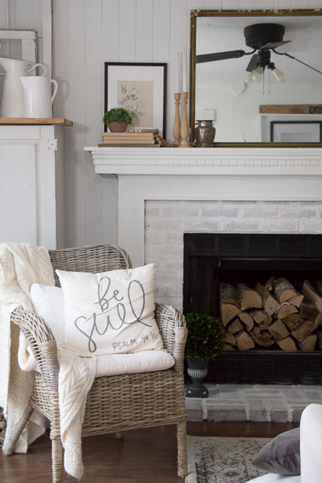 White Fireplace With White Mantel