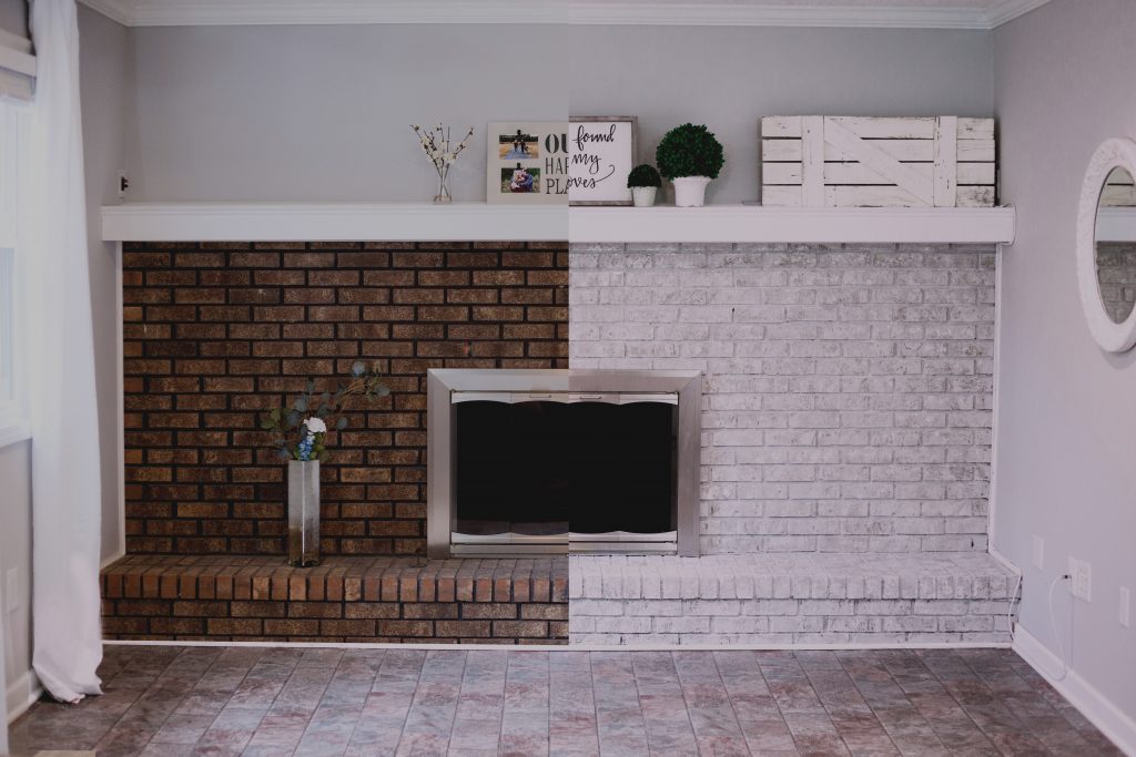 Before and After Fireplace Paint Makeover