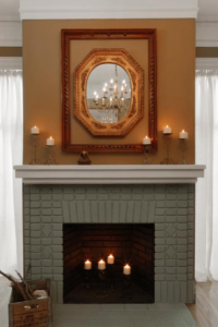 Olive Painted Fireplace