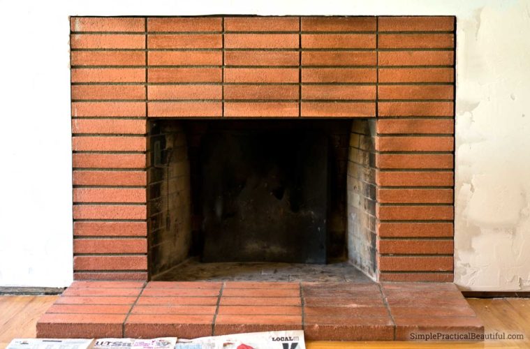 cleaning fireplace bricks