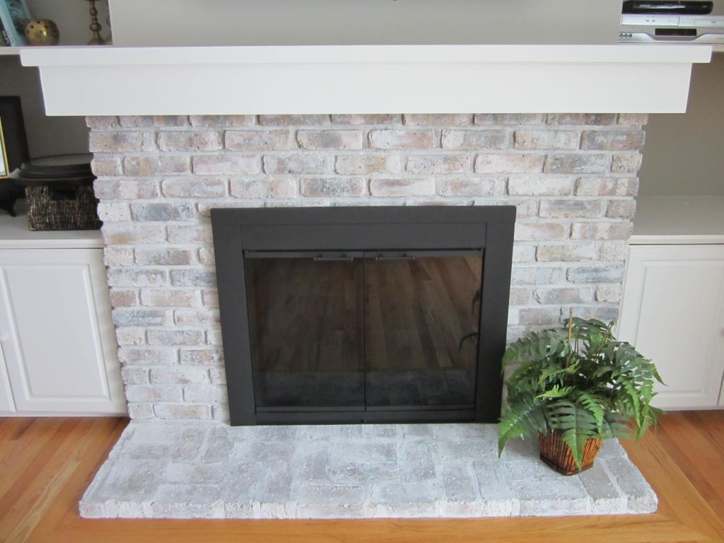 Whitewashed Fireplace